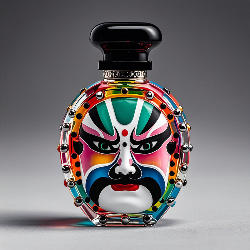 Beijing Opera Mask-inspired Bottle and Fashionable Die-cast Cap