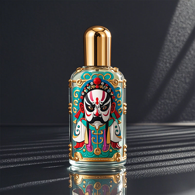 Beijing Opera Mask-inspired Bottle and Fashionable Die-cast Cap