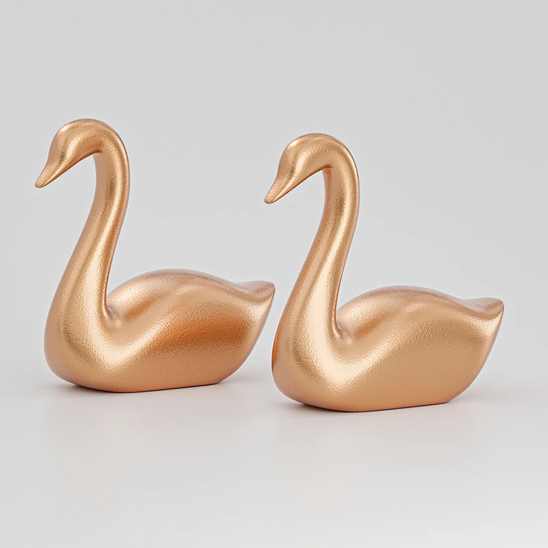 Minimalist Geometric Swan Zinc Alloy Die-Cast Art Decor Piece for Modern Interior Home Decoration