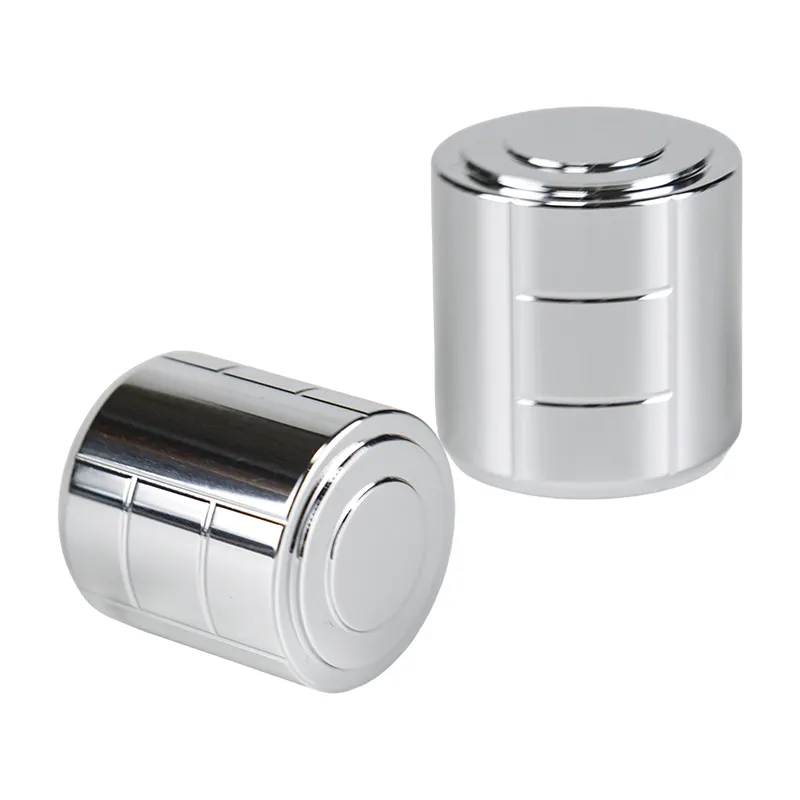 Zinc Alloy Triple-Step Cylindrical Perfume Cap with Customizable Dimensions and Surface Finishes