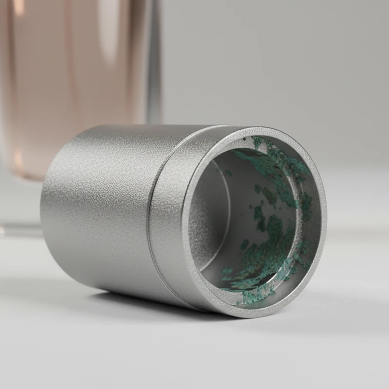 zinc alloy perfume cap internal corrosion