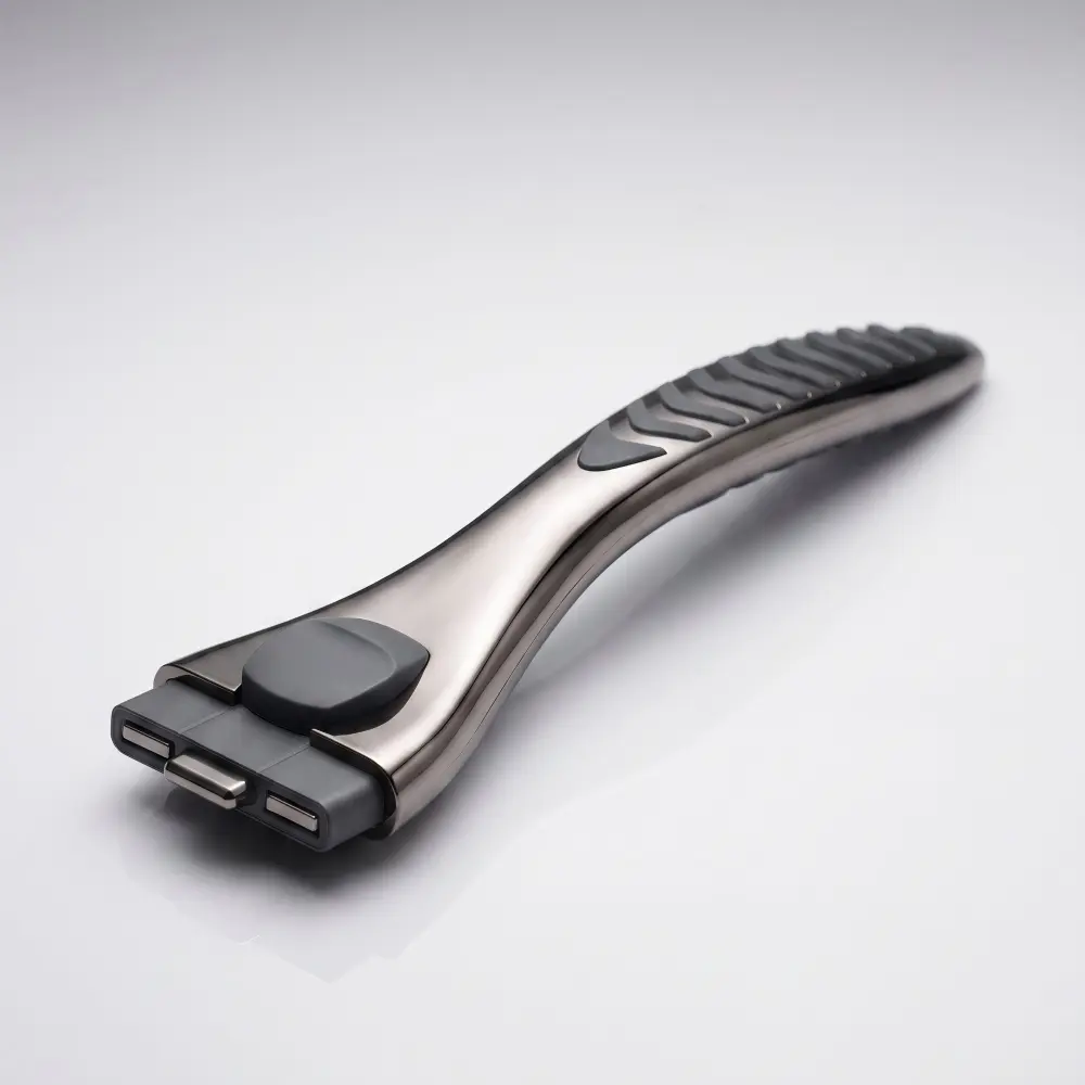 Ergonomic Gun Metal Razor Handles — Die-Cast OEM