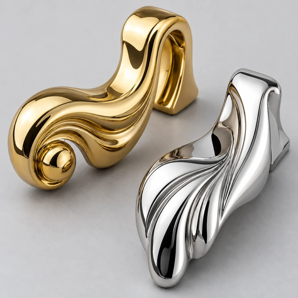 Gold and silver electroplated decorative metal fittings